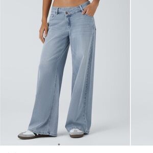 HALARA Asymmetrical Low Rise Wide Leg Jeans (Brand New)